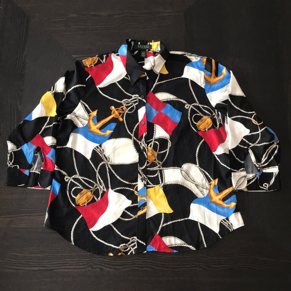 Ralph Lauren Tops - LAUREN RALPH LAUREN NAUTICAL BUTTON DOWN SHIRT
